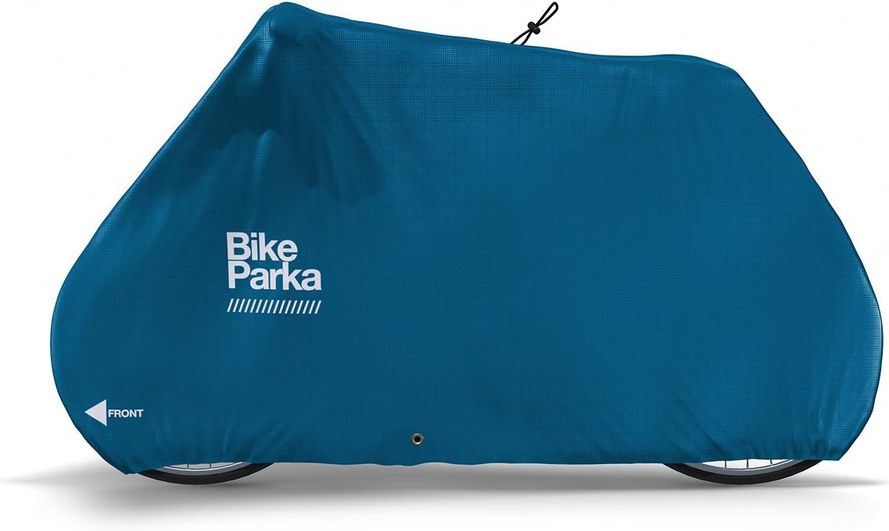 Stash Bike Cover - Lightweight, Waterproof & Durable Protection from Rain & Snow - Adjustable for Any Bike for Indoor/Outdoor Use, Stuff Sac Included (Ciel Blue)