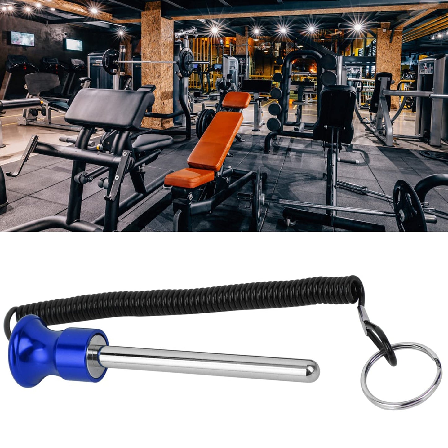 Weight Stack Pin, Aluminium Alloy Magnetic Weight Stack Pin with Pull Rope Weight Pin Strength Training Equipment for Commercial Gym Home Gym Physical Exercise Fitness