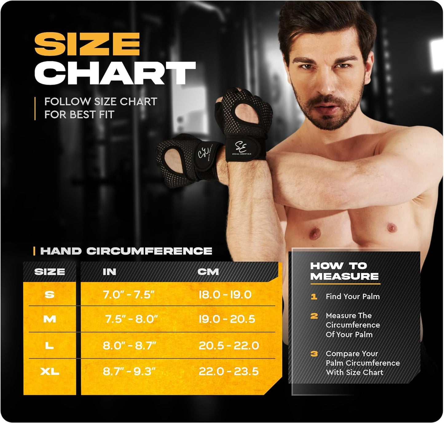 Special Essentials Workout Gloves for Men & Women - Fingerless Weight Lifting Gloves with Non-Slip Padding for Gym Training, Cycling and Exercises