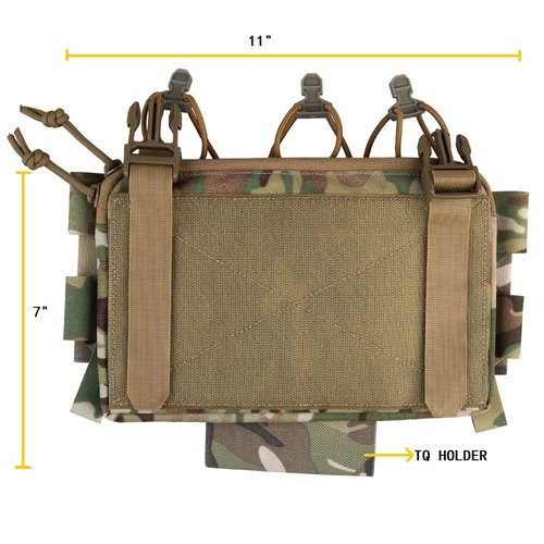Triple 5.56 Mag Pouch with Utility Bag,Hook-and-Loop Tactical Multicam Placard for Rifle Magazines & Pistol Magazines