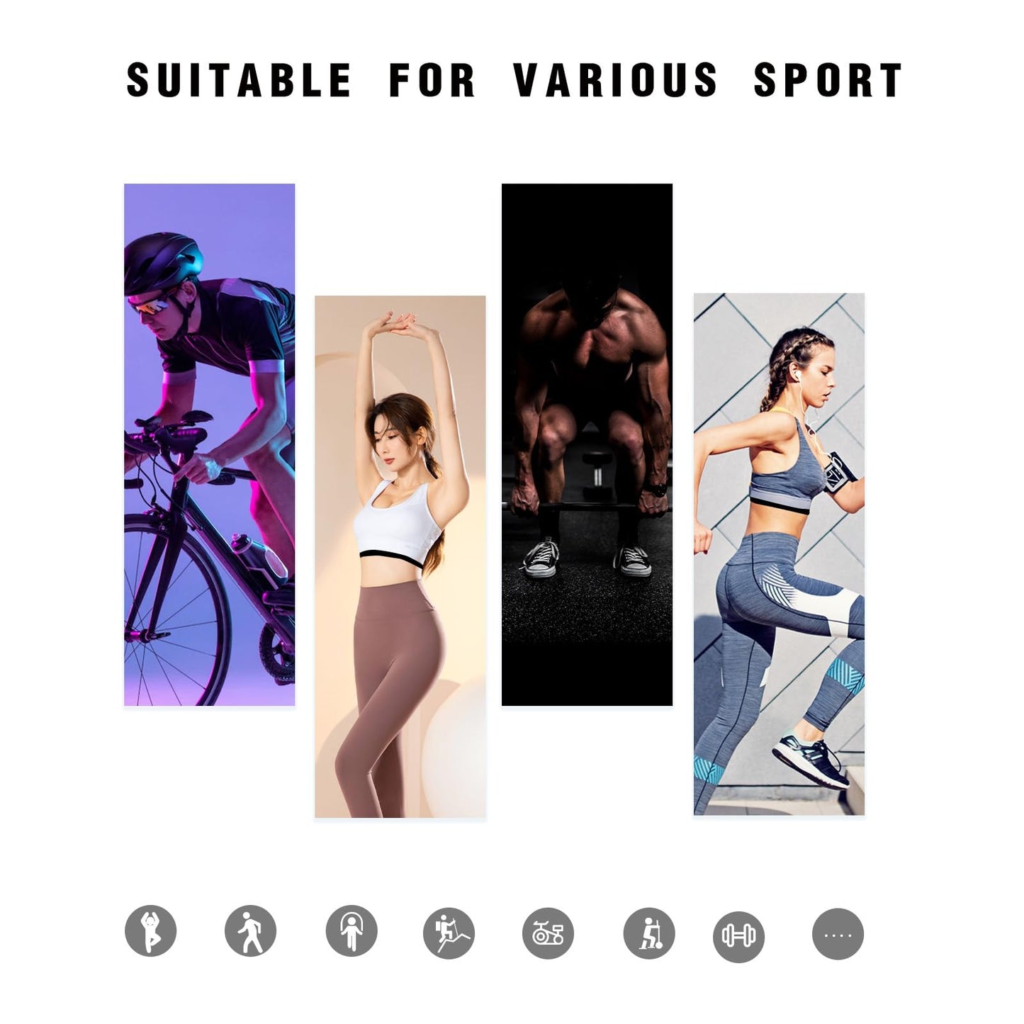 FITSPUR Heart Rate Monitor Chest Strap Replacement Compatible with My Zone Switch.(No Compatible with My Zone Mz-1 Mz-3)