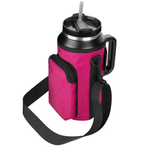 Xxerciz Water Bottle Carrier Bag for Stanley 64oz Tumbler with Handle, Water Bottle Holder with Adjustable Strap, Bottle Sling Sleeve with Phone Pouch, Stanley Cup Accessories for Walking Hiking