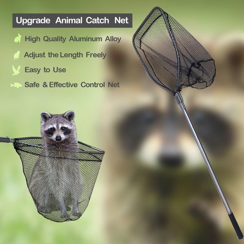 SYFRLLC Catch Pole Net with Telescopic Handle,Animal Catcher Net for Cat,Rabbit,Chicken,Duck,Goose,Fish,Racoon,and Other Poultry Wildlife