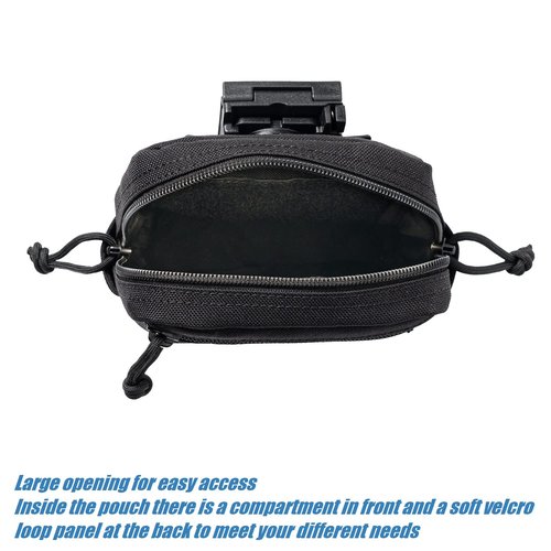 Dotacty Tactical Belt MOLLE Pouches w/Rotatable Clip Phone EDC Gear Utility Duty Pack Gadget Small Tool Wasit Carry Bag for Police Law Enforcement Security Work Patrol Vest Backpack Camping Hiking