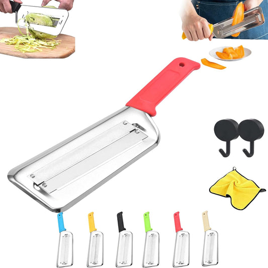 2025 New Stainless Steel Shredder Knife,304 Stainless Steel Cabbage Shredder,Multifunctional Shredders Knife For Vegetabless,Non-Slip Base,Double Blade,Easy To Use (Black)