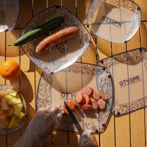 GTYOPR Collapsible Bowl Set of 12 Pieces, Portable Food Grade Camping Plates Tableware, Plastic Folding Bowls For Outdoor Family Travel Picnic(6.8 * 6.8 * 1.5in)
