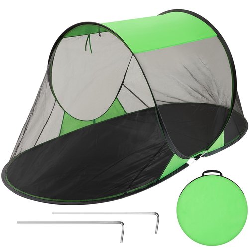 Wowangce Pop up Mosquito Net Tents for Camping Instant Netting Screen Foldable Pop Tent with Ground Pin Waterproof Freestanding Insect Summer Bed Protection(86.61 x 41.34 x 35.43 inches,Green,2 Pcs)