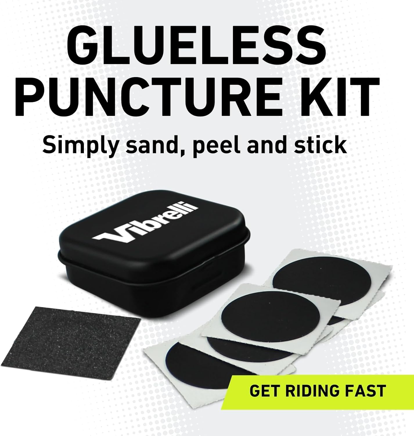 Vibrelli Bike Floor Pump with Gauge - High Pressure 160 PSI, Presta & Schrader Compatible + Glueless Puncture Kit