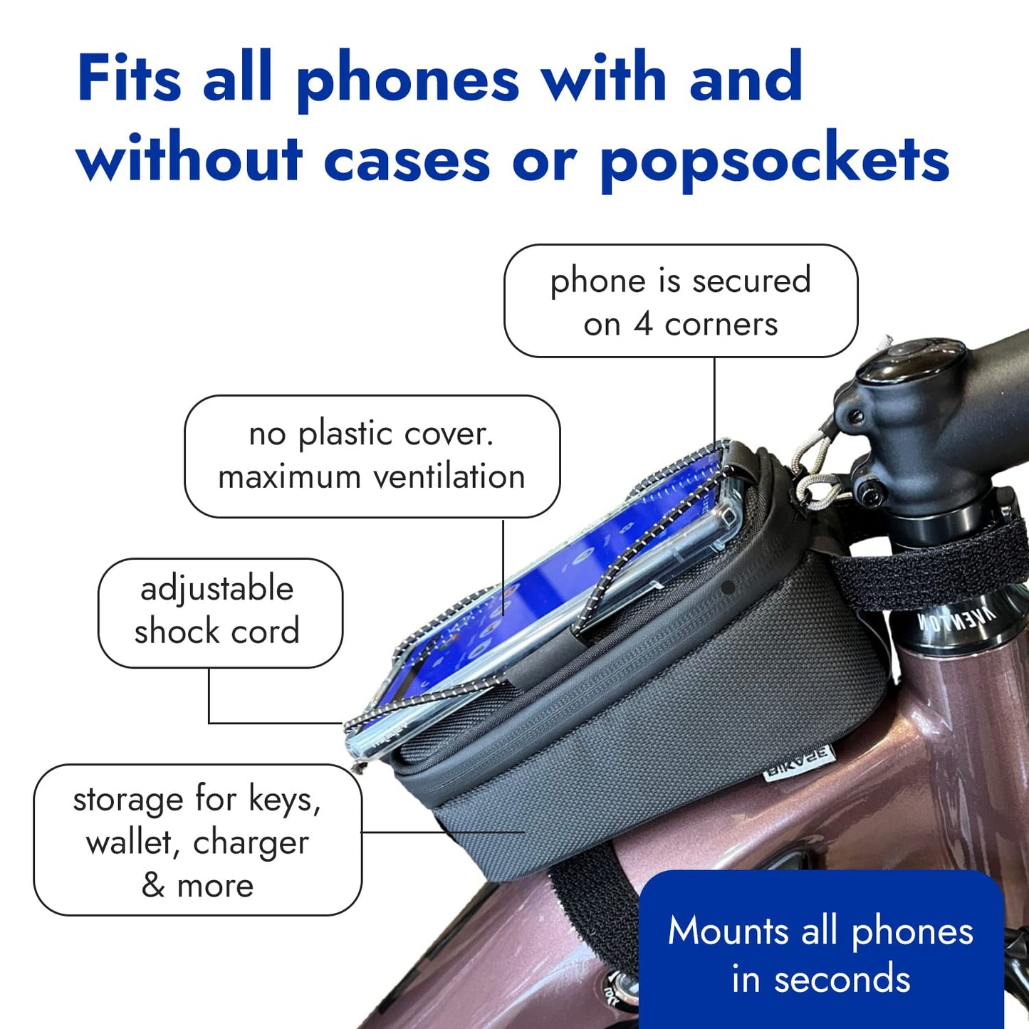 Adjustable Bottle Cage and Universal Phone Bag