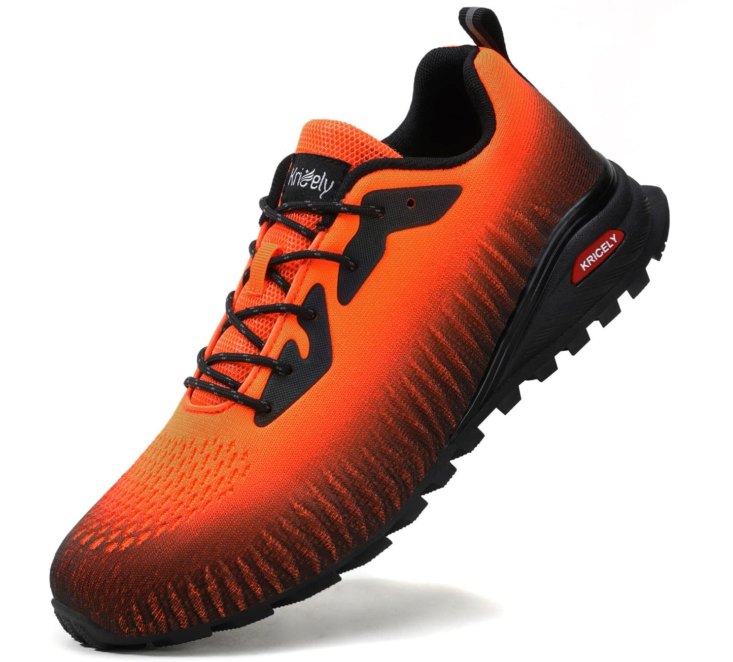 Kricely Men's Trail Running Shoes Fashion Hiking Sneakers Tennis Cross Training Shoe Outdoor Snearker Casual Workout Footwear（Orange 10.5）