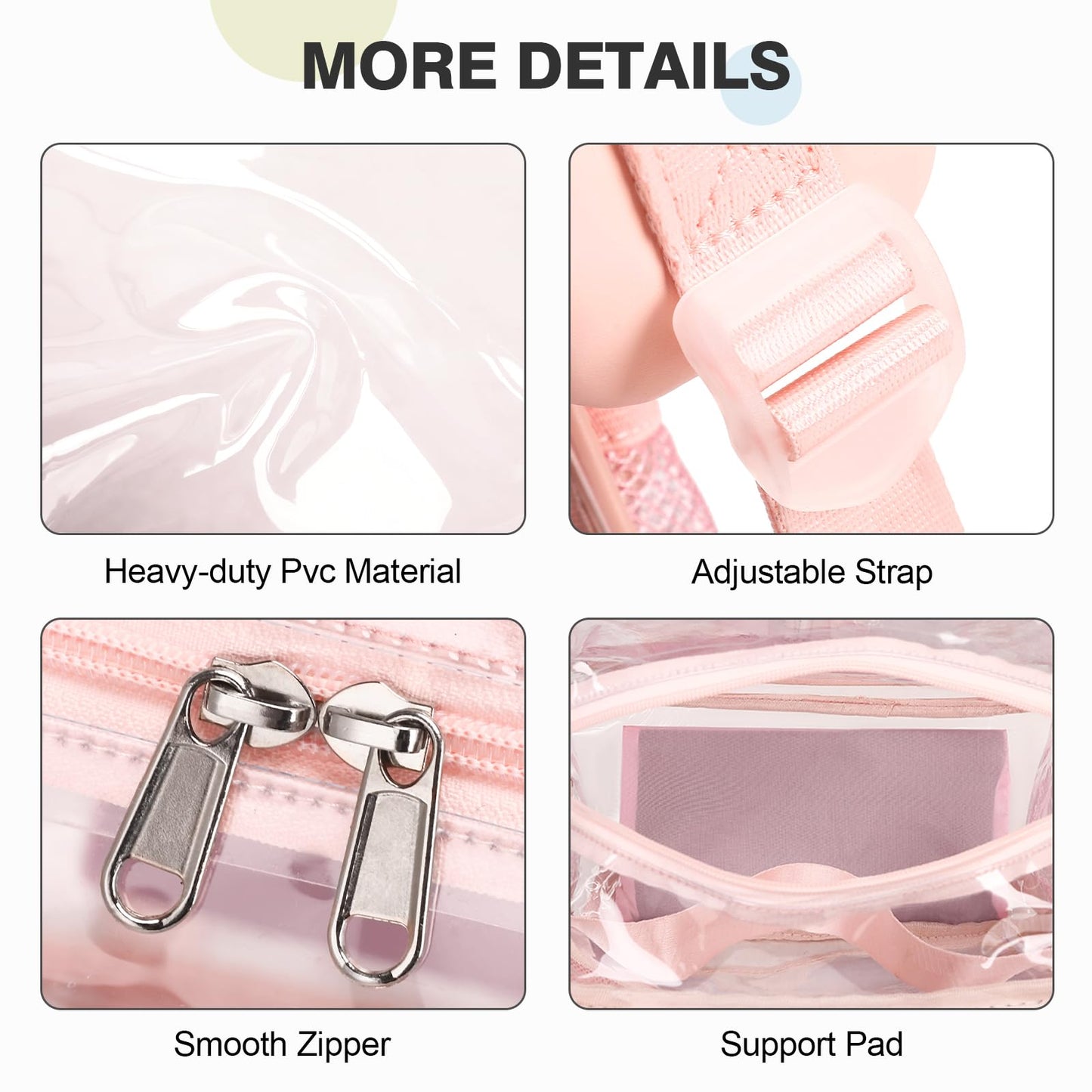 FIXITOK 2PCS Clear Backpack for Women Girls, Heavy Duty Clear Backpack with Clear Tote Bag for Stadium Events, See Through Backpack, Large Transparent Backpack Clear Bookbag for Concert Work Travel