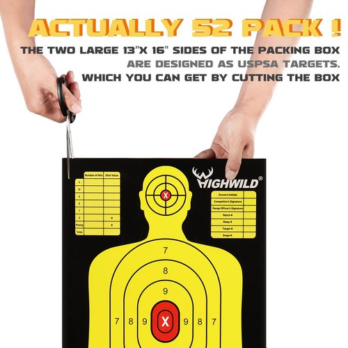 Highwild Shooting Targets Silhouette Cardboard Targets (25 Pack - 13" X 16")