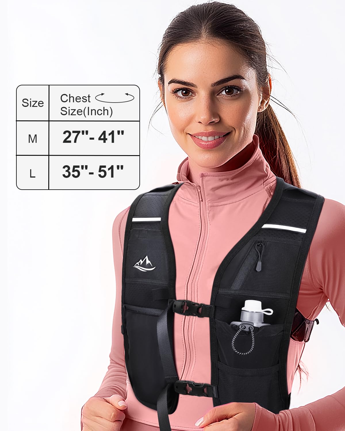 ISEYOU Running Vest for Women Men, Reflective Hydration Vest with Adjustable Waistband & Phone Pocket, Lightweight Breathable Running Water Vest for Jogging Hiking Trail Cycling and Marathon Race