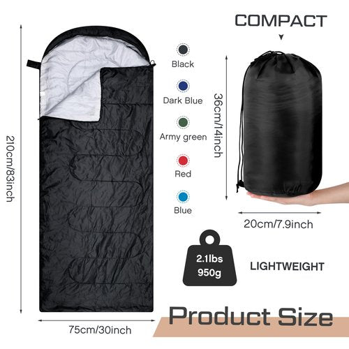 Tranqun 10 Pcs Sleeping Bags for Adults Cotton Liner Cold Warm Weather 4 Seasons Camping Gear Equipment Lightweight Waterproof Backpacking Sleeping Bag for Hiking Outdoor Travel, 5 Color