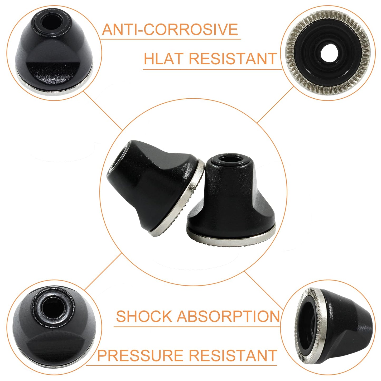 Hitefu 2PCS Mountain Bicycle Quick Release Lever Nut, M5 Screw Non-Slip Nut for Mountain Bike, Ideal for Fixed Gear Road Bike Modifications