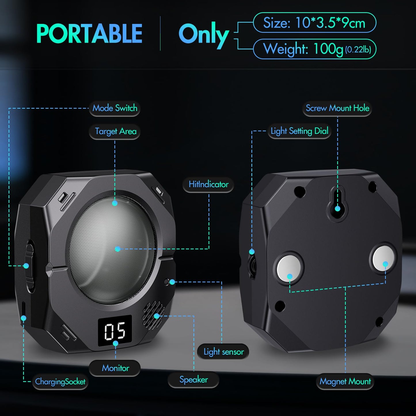 Alizwayle Dry Fire Training System,Portable Fast Charge Electronic Target Compatible with Most of Training Cartridges 9mm for Practive (Upgraded)