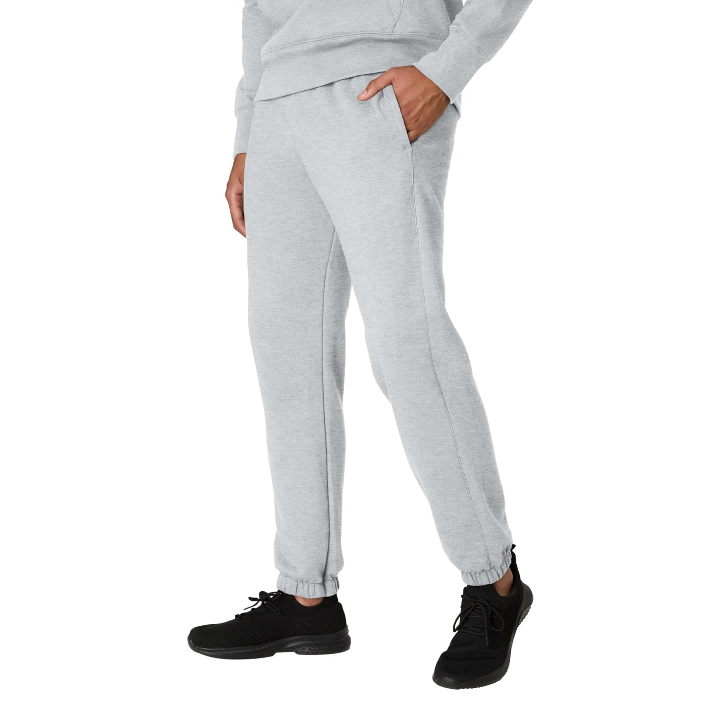 Hanes ComfortBlend Men's Originals Midweight Joggers with Pockets, Fleece Sweatpants, 30" Inseam, Light Steel