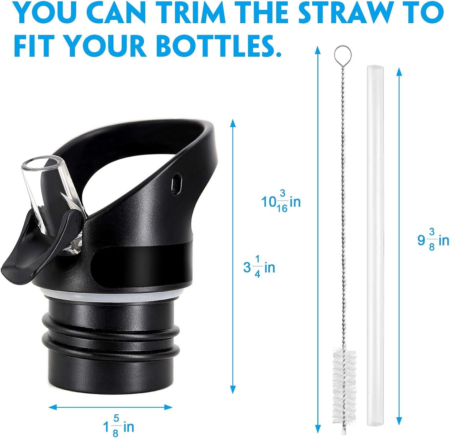 Straw Lid for Hydro Flask Standard Mouth - Multi-Compatible with Simple Modern Ascent Lid for 1.91" Mouth 18 oz, 21 oz, 24 oz Insulated Water Bottle Flip Top