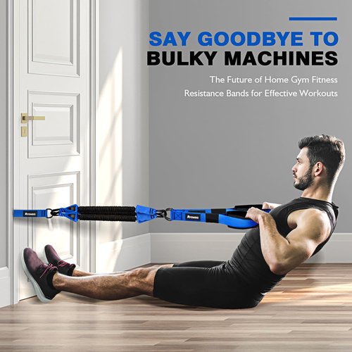 Ayombo Home Gym Workout Equipment, Heavy Resistance Bands with Handles, Door Anchor, Tricep Rope Pull Down Attachment for Triceps, Biceps, Arms,Chest,Back Exercise, Best Replacement for Cable Machines