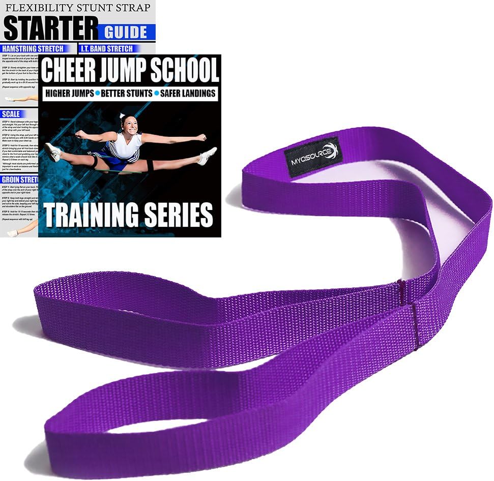 Cheer Kinetic Bands Cheerleader Flexibility and Strength Training | Improve Jumps, Stunts, Landings | 4-Level Leg Resistance Bands & 12 Stunt Strap Color Options, Digital Training Downloads