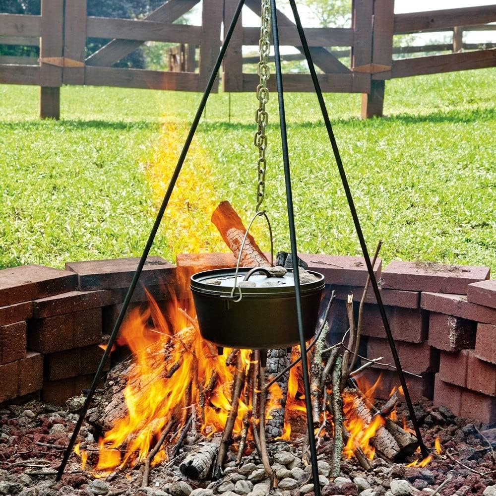 Lodge ATP2 Adjustable Camp Tripod, 40 to 60-Inch Tall, Black