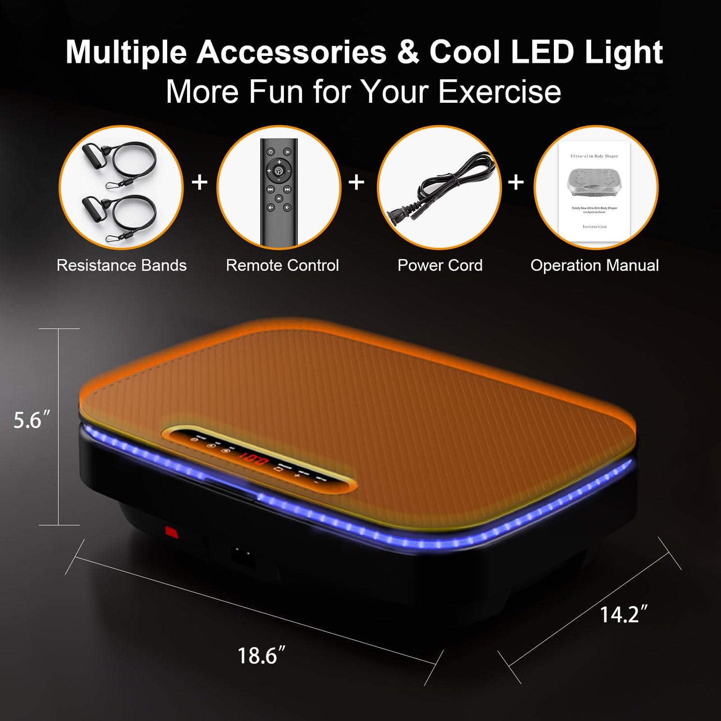 APUOCE Vibration Plate Exercise Machine, Lymphatic Drainage Machine for Home Fitness, Whole Body Workout Power Vibrate Fitness Platform for Weight Loss & Shaping