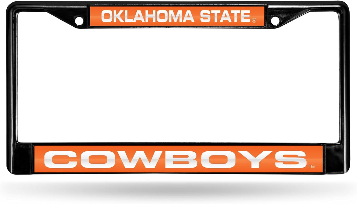 Rico Industries NCAA Black Laser Cut Chrome Frame 12" x 6" Black Laser Cut Chrome Frame - Car/Truck/SUV Automobile Accessory