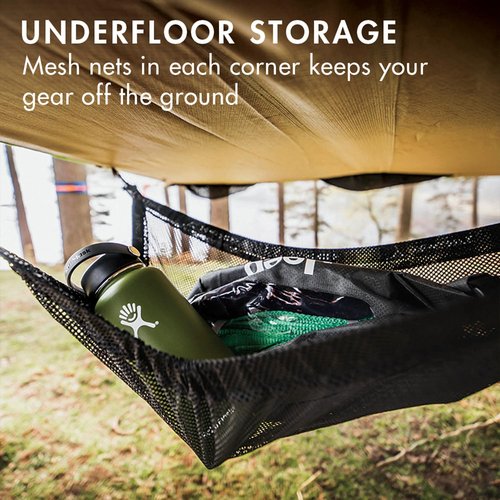 Tentsile Trillium Giant Hammock, The Original Tree Tent Company, 6 Adult Capacity, Anti-Roll, Central Hatch, Ratches and Straps Included, Designed in The UK (6 Person, Black Mesh)