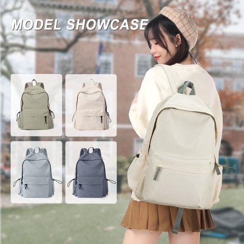 UPPACK Backpack Lightweight bag Waterproof college backpack for cute Aesthetic backpack Casual Daypack for Men Women(Beige Green)