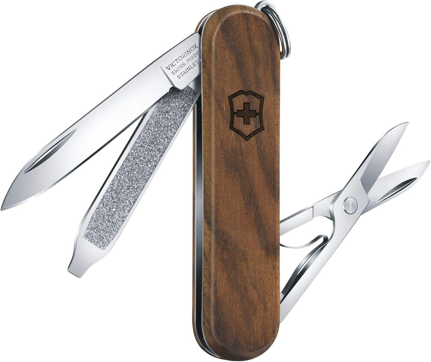 Victorinox Classic SD Swiss Army Knife, Compact 7 Function Swiss Made Pocket Knife with Small Blade, Screwdriver and Key Ring - Gold Ingot