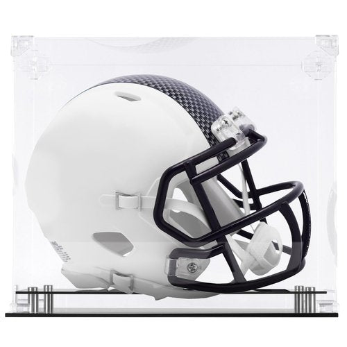 Pro UV Full Size Football Helmet Display Case Stand fits Baseball Batting Helmet Ice Hockey Motorcycle Helmet Showcase with Gold Risers