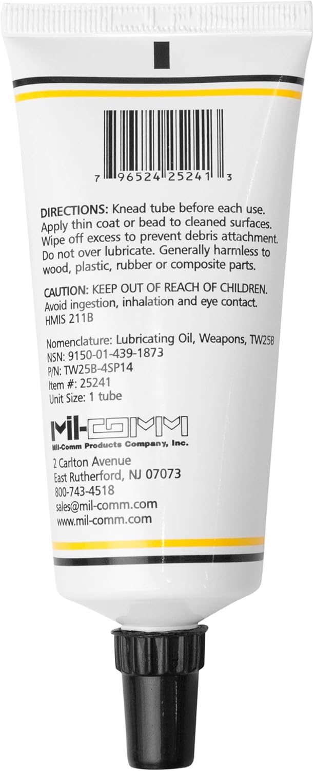 TW25B Premium Firearm and Gun Grease 4-Ounce Tapered Tip Tube, Synthetic Lubricant