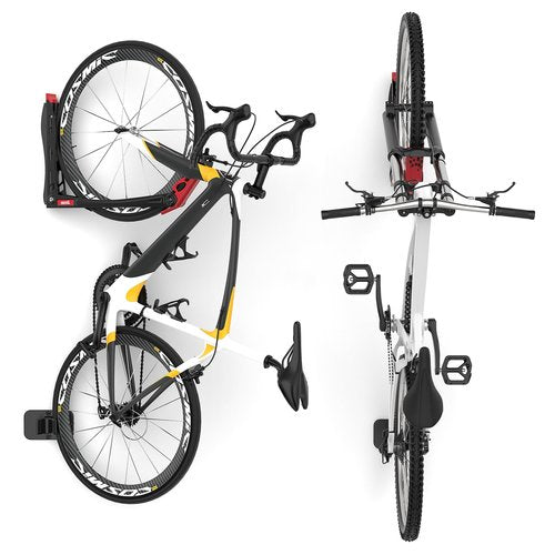 TORACK BIKEPAL Space Saving Wall Mounted Swivel Bike Racks, Vertical Bike Wall Hangers for Garage Storage Solution (2 Pack)