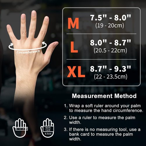 NewDoar Workout Gloves with Wrist Wrap Support Fingerless Gloves Weight Lifting Gloves for Fitness Exercise Weightlifting for Men Women Gym Accessories-L
