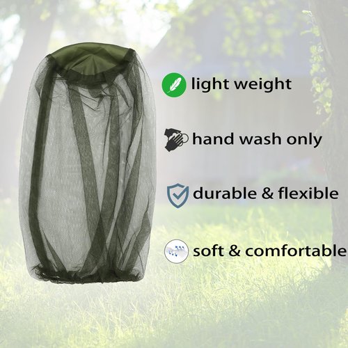 Mosquito Head Net Mesh with Extra Fine Holes Protective Cover Insect Bug Bee Mosquito Gnats,Face Netting for Any Outdoor Lover Camping/Hiking/Fishing,Fits Most Sizes of Hats