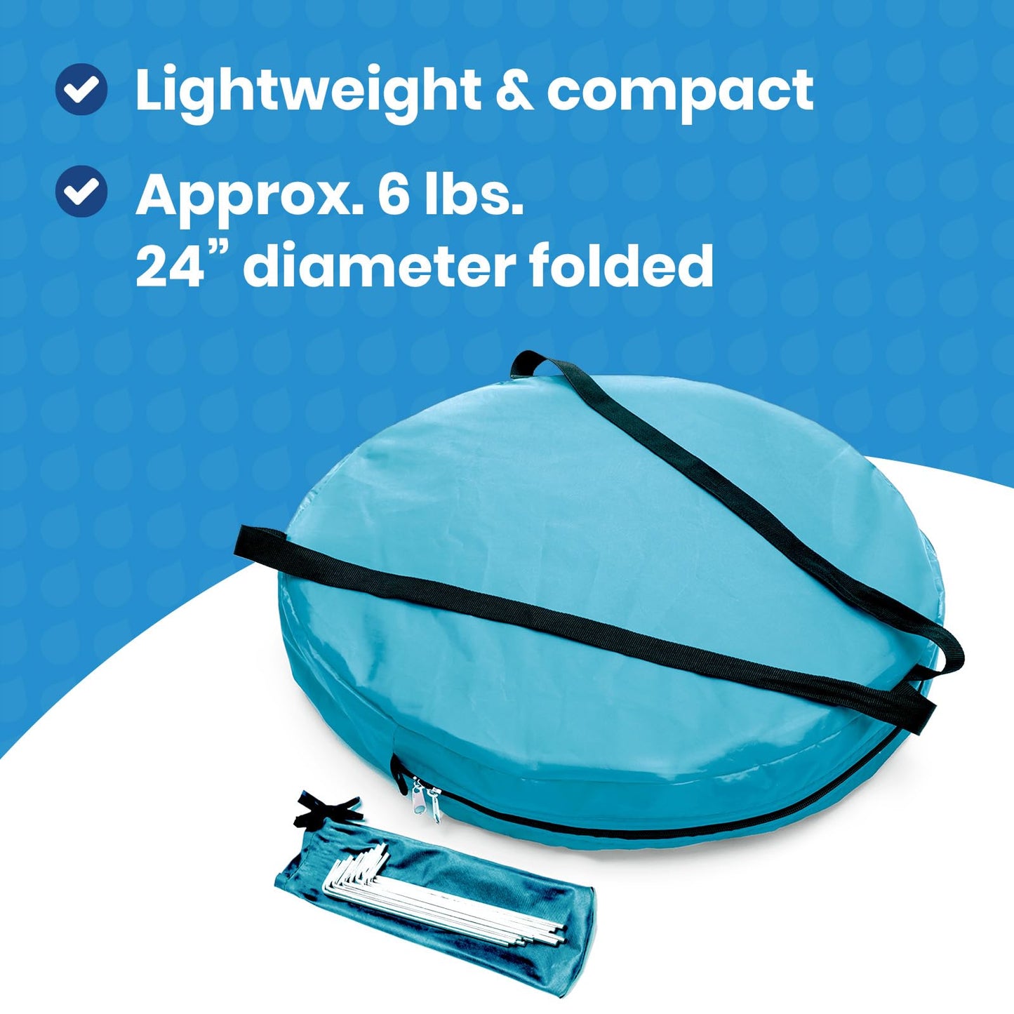 WeatherPod® The Original Shark Tank MyPod™ Mesh 2XL Pop-Up Screen Pod - Keeps Out Bugs, Mosquitos, and UV Rays - UPF 50 for Maximum Protection from The Sun - (Sea Blue, 46" L x 46" W x 59" H)