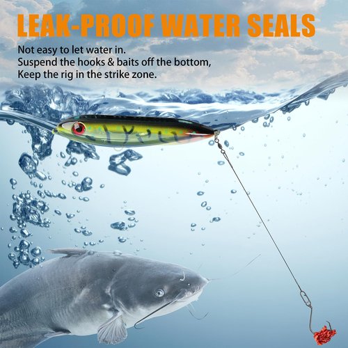 Catfish Rattling Line Float Lure for Catfishing Spook Rattle/Floats Demon Dragon Style Catfish Floats for Santee Rig Fishing Lake River Bank Catfishing Tackle 5/10 Pack