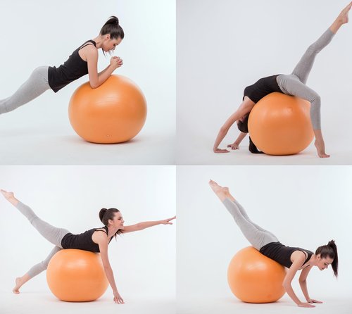 SUYSANP Peanut Shaped Balance Yoga Ball,Gym Rehab Diet Fitness Beginner Kids Adults Yoga Training (0.5 * 1M, Purple)