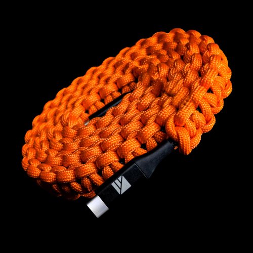 Dark Energy USB C to USB C Paracord Cable - Fast Charging Cable - Durable Nylon Fiber Cover (96W, Orange)