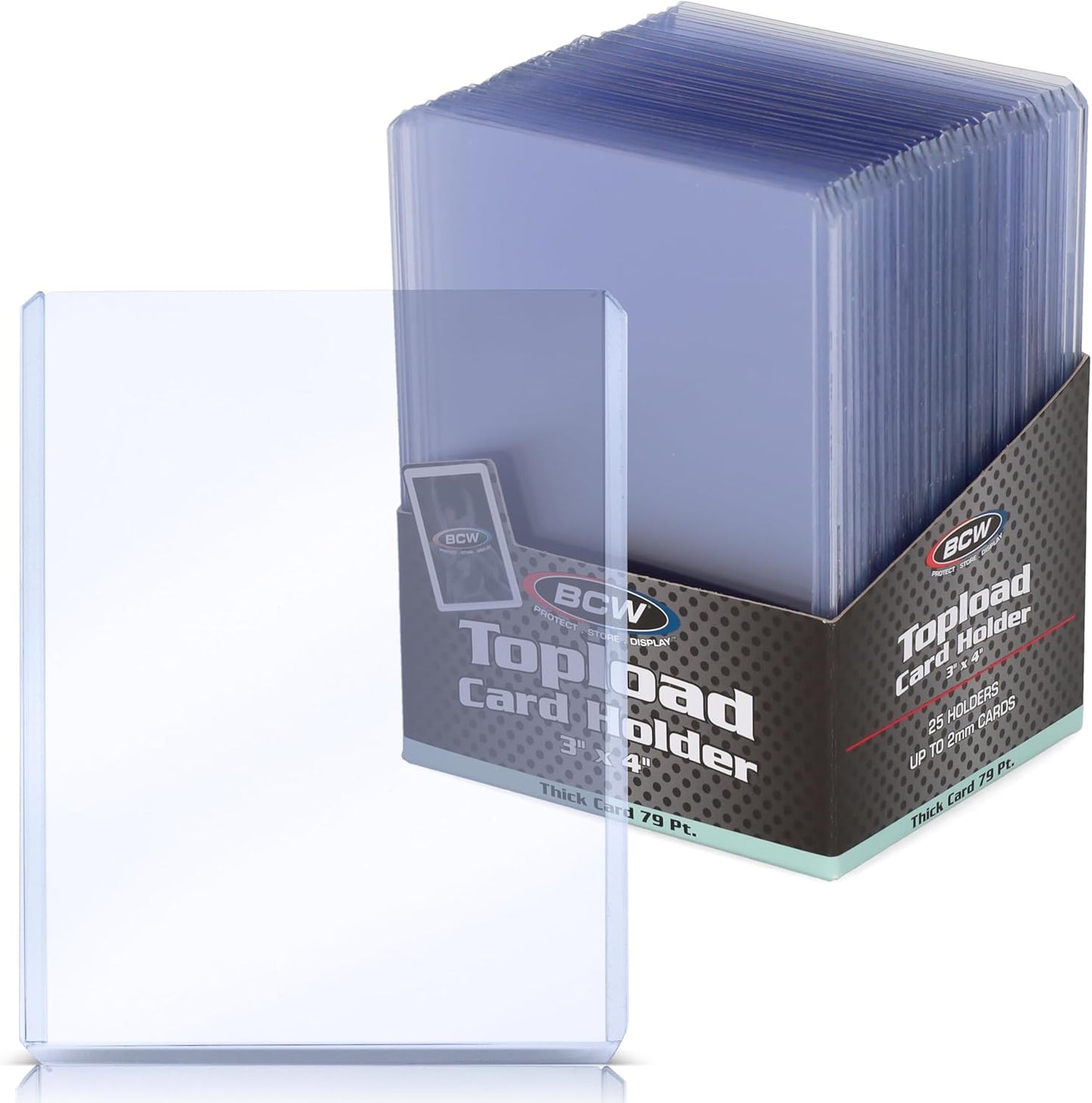 BCW 108 PT. Thick Card Topload Holder - Pack of 1 | Durable Rigid PVC Toploader | Toploaders for Memorabilia, Jersey, Patch, and Relic Cards
