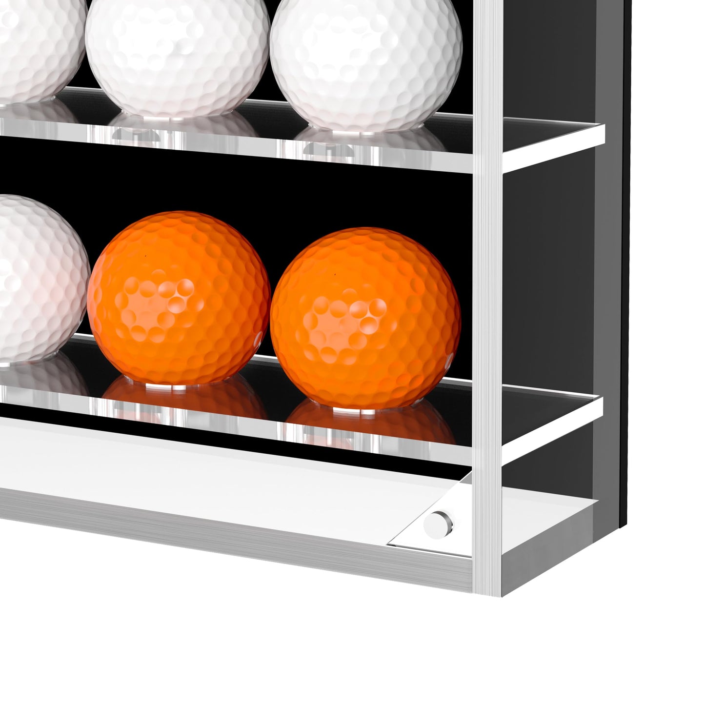 HBlife Acrylic Golf Ball Display Case Wall Mounted Cabinet Holder, Mirrored UV-Protection Clear Golf Ball Rack Holds 30 Balls with Magnetic Door Shadow Box for Collector Memorabilia Autograph Balls