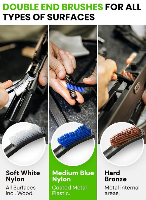 Gun Cleaning Supplies Kit 13 in 1 Universal Gun Cleaning Kit Incl. 1.69oz Clp Gun Cleaning Oil, Gun Cleaning Patches, 6-inch Gun Cleaning Swabs, Double Head Gun Cleaning Brush, Finishing Gun Cloth
