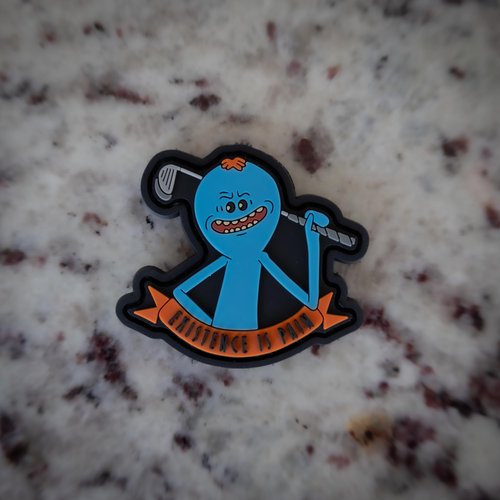 Blue Man Existence is Pain - PVC Morale Patch | Hook & Loop Backing