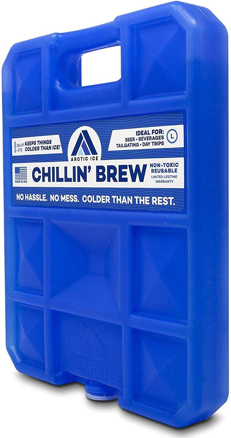 Arctic Ice Chillin' Brew Series Long Lasting Reusable Ice Pack - Freezes at 28° Fahrenheit - Designed to Keep Beverages Colder Than Ice