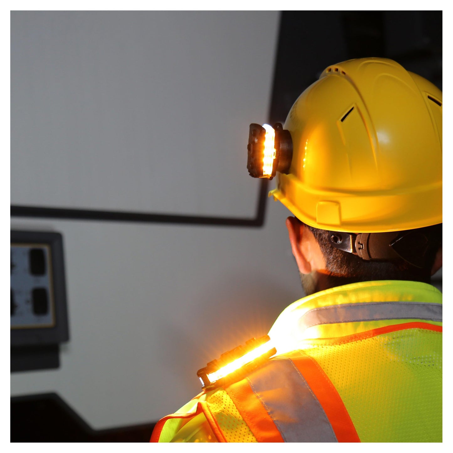 Guardian Angel Flashlight Hard Hat Earmuff Slot Mount Accessory – Magnetic Mount with Screw-in Feature – Inserts and Clips Securely to Earmuff Inserts on Hard Hats – for Hard Hats and Safety Helmets