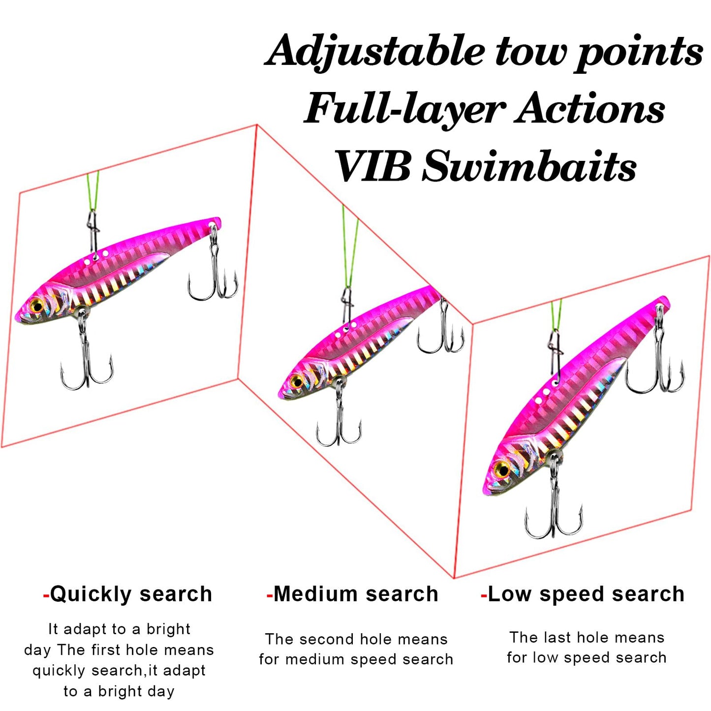 5PCS Metal Blade Baits - Hard Metal VIB Fishing Lures for Bass Fishing Lures, 20g Sinking Jigging Spoons Hard Swimbait, Fishing Spoon Lures Spinner Spoon Blade for Bass Walleye Trout