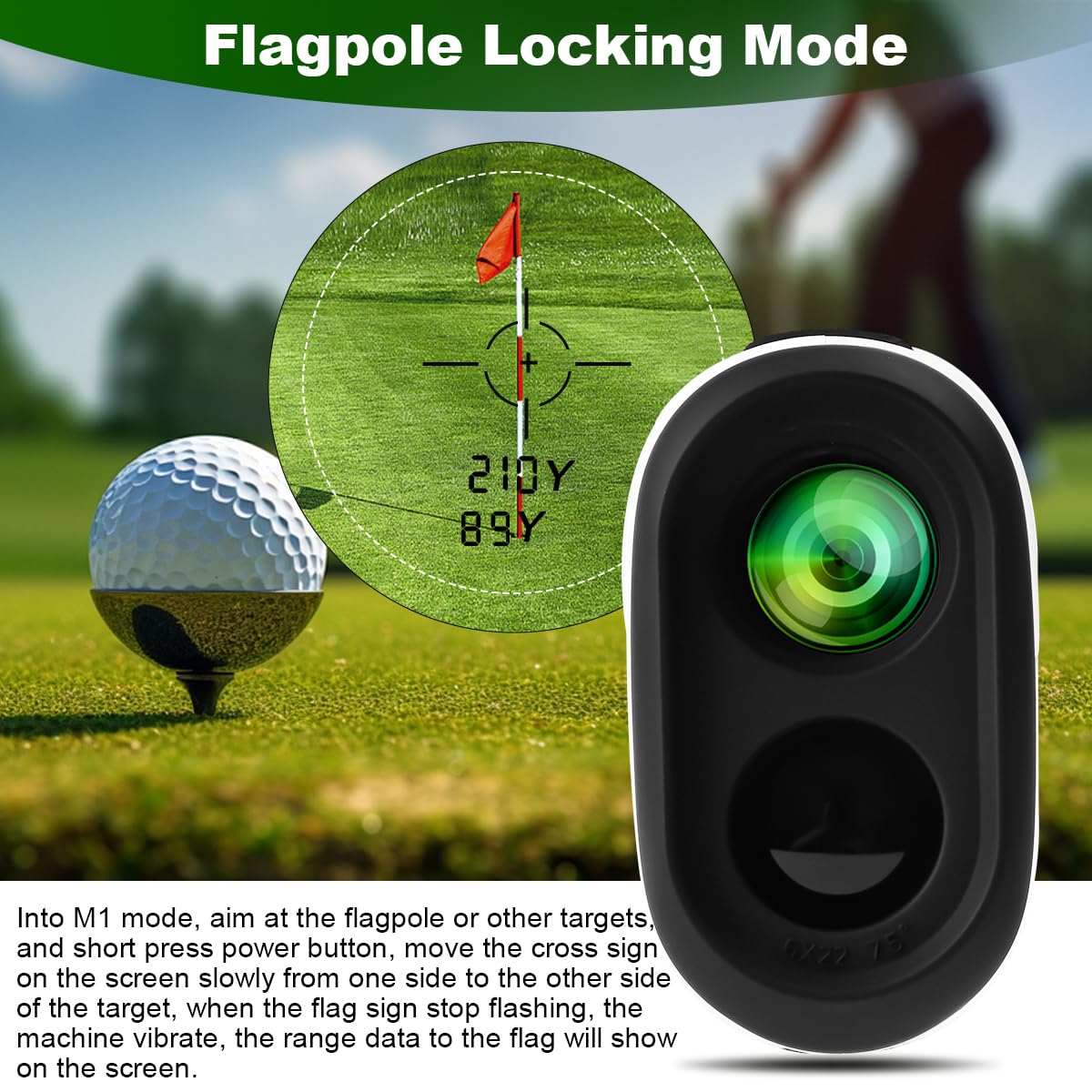 Golf Laser Rangefinder, Rangefinder for Hunter, 1100/1200 yds High Precision Golf Rangefinder with Slope, Magnification, Flag Lock, Vibration Alert, WP&Fog-Proof, for Outdoor Activities & Tournaments