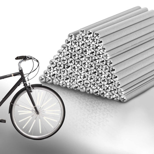 84 PCS Reflective Spoke Covers, Bike Spoke Reflector Bicycle Spokes Skins Wraps Bike Wheel Reflector Tube Spokes Covers Wheel Decoration Reflectors for Road Mountain Bicycle Motorcycle Dirt
