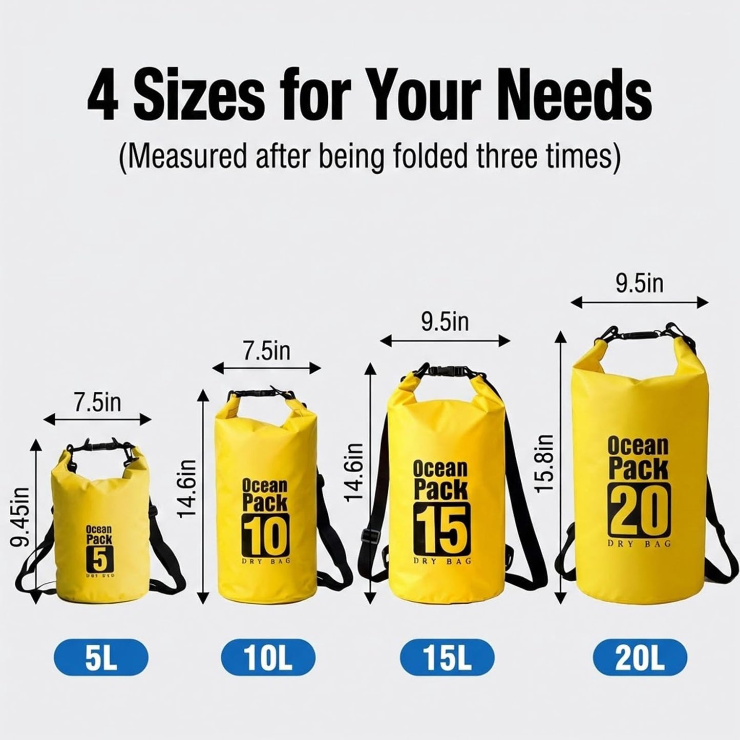 LTMGL Floating Waterproof Dry Bag 5L/10L/15L/20L for women-Lightweight&Small waterproof bags backpack for Kayaking, boating,Camping, Hiking,Paddle boarding with Roll-Top Closure