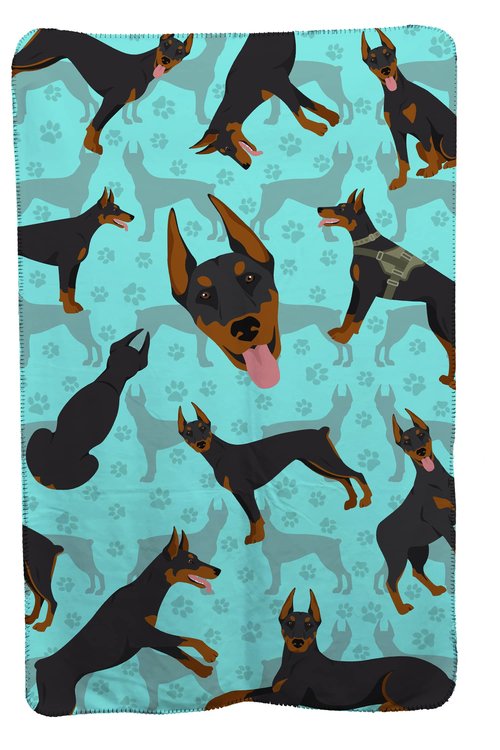 Caroline's Treasures MLM1021TBLT Doberman Pinscher Soft Travel Blanket with Bag Airplane Blanket, Indoor Outdoor Camping Blanket for Traveling, Picnics, Beach Trips, Concerts